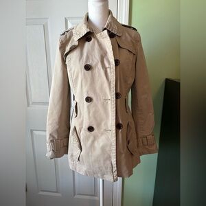 Banana Republic Tan Double-Breasted Trench Coat